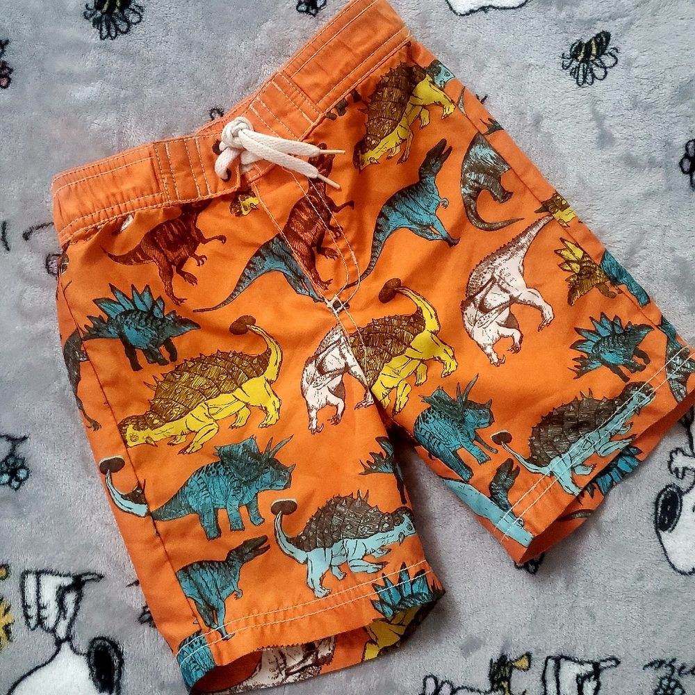 Old Navy dinosaur swim trunks